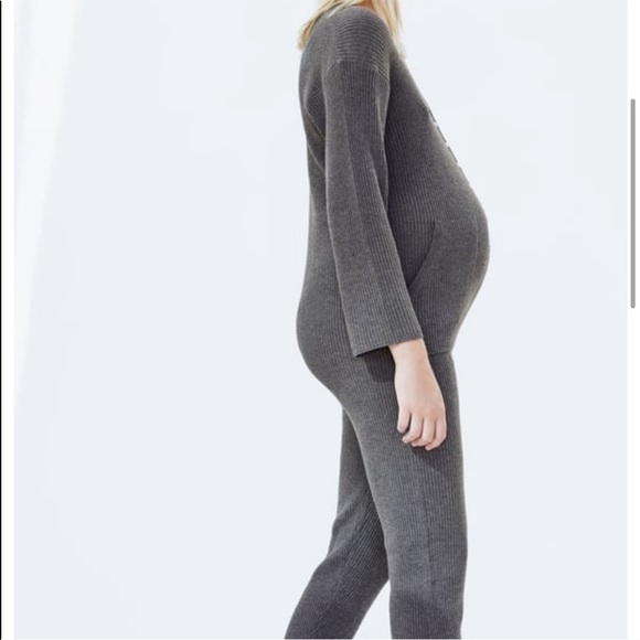 NWT Zara Maternity Mood Ribbed Knit Jumpsuit sz S - Picture 4 of 11